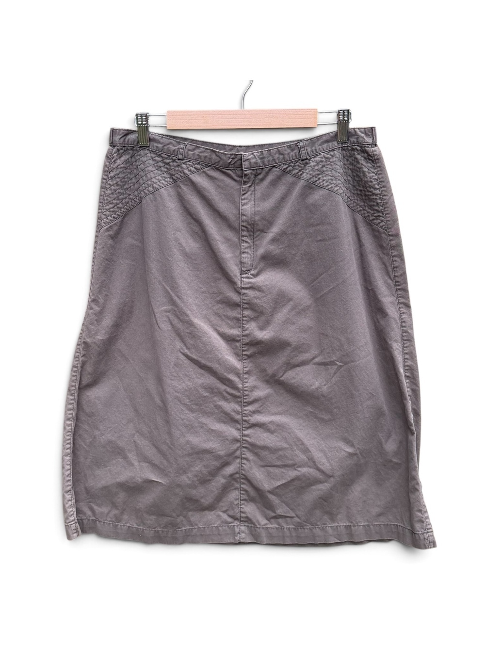 White Stag Taupe Cotton Midi Cargo Skirt Size 14